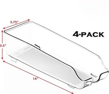 Soda Pop Beer Can Tray Refirgerator Storage Bin for 12 OZ Cans - 4 PK