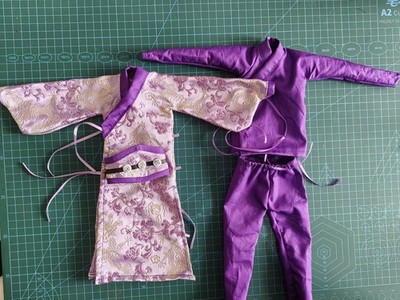 1/6 Scale Ancient Purple Silk Satin Clothes Set For 12'' Action Figure Body