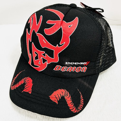#ad Dodge SRT Demon Horns Trucker Foam Hat Cap Adjustable Snapback Black Casual $22.95