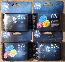 Lot of 4 New Sealed Genuine HP 67XL Black  Tri Color Ink Cartridges 2027