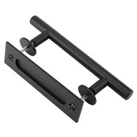 Ge Schwarz Heavy Duty Carbon Steel Schiebe Barn Door Schrank Pull Griff Holz