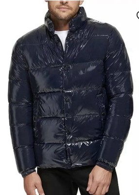 Calvin Klein Sorona Aura Men s Medium Jacket Gloss Shiny Puffer Deep Navy $225