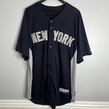 New York Yankees Kyle Higashioka Jersey Mens 48 Authentic Majestic Blue Baseball