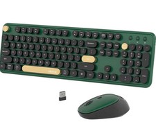 Colorful Wireless Computer Keyboards Mouse Combos,Polychrome Round Buttons 2.GHz