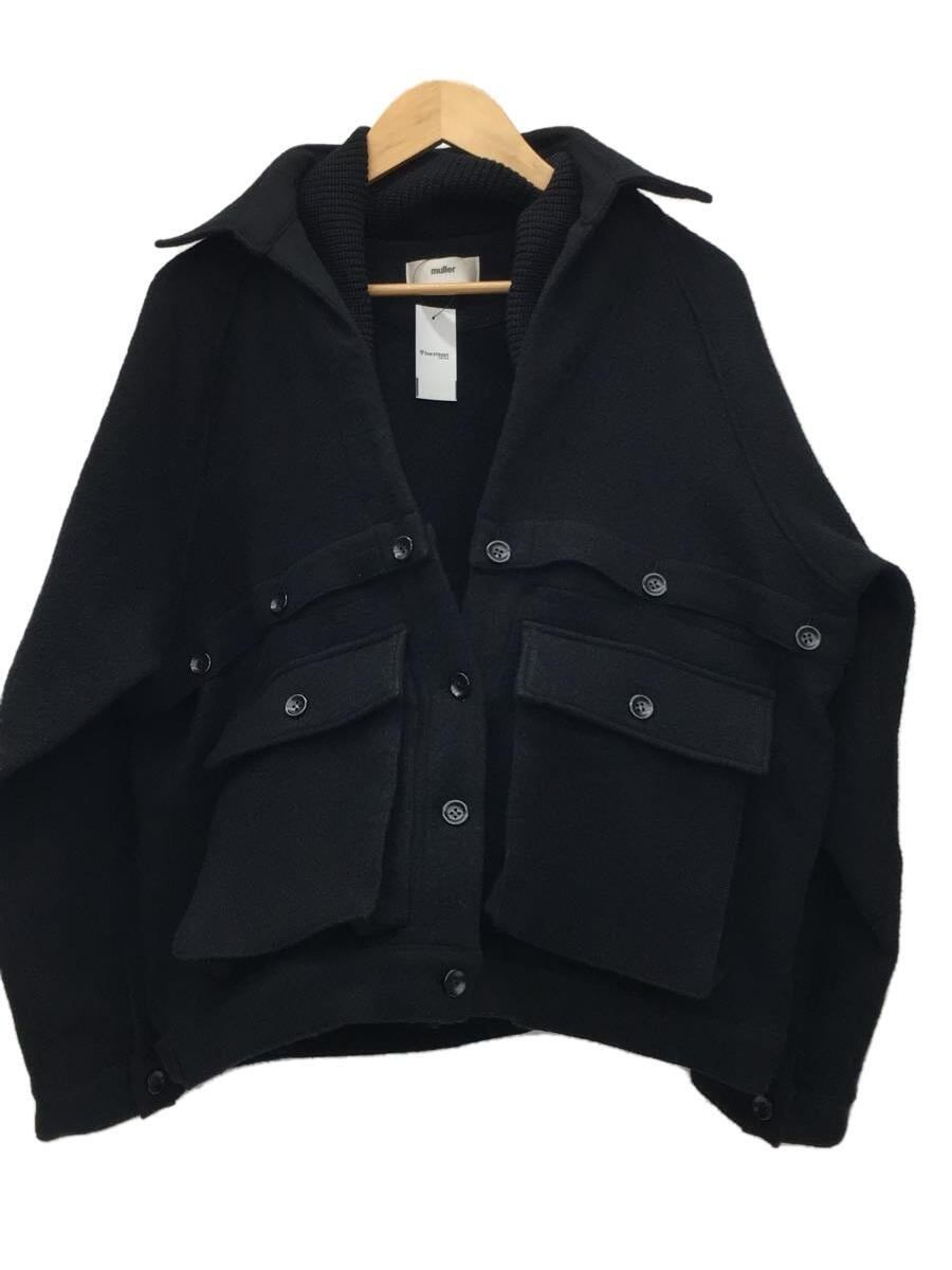 Giacca cappotto Muller of Yoshiokubo altra neve separata 36 lana nero tinta unita