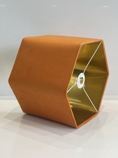 new handmade lamp shades Hexagon Shape Coral Orange Velvet 30 Cm X 25cm H