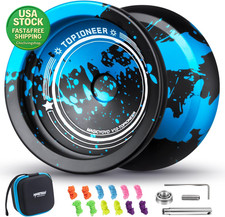 V12 Finger Spin Yoyo Professional Responsive Unresponsive Black Blue