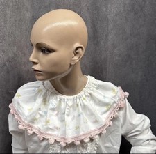 Vtg Pastel clown ruff costume ruffle collar Clowncore Pom Pom Trim