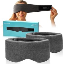 2PCS 3D Sleep Mask Wrap Around Blackout Eye Mask Adjustable Breathable Light Blo