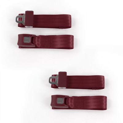  Dart 1967 - 1976 Standard 2pt Burgandy Lap Bucket Seat Belt Kit - 2 Belts 
