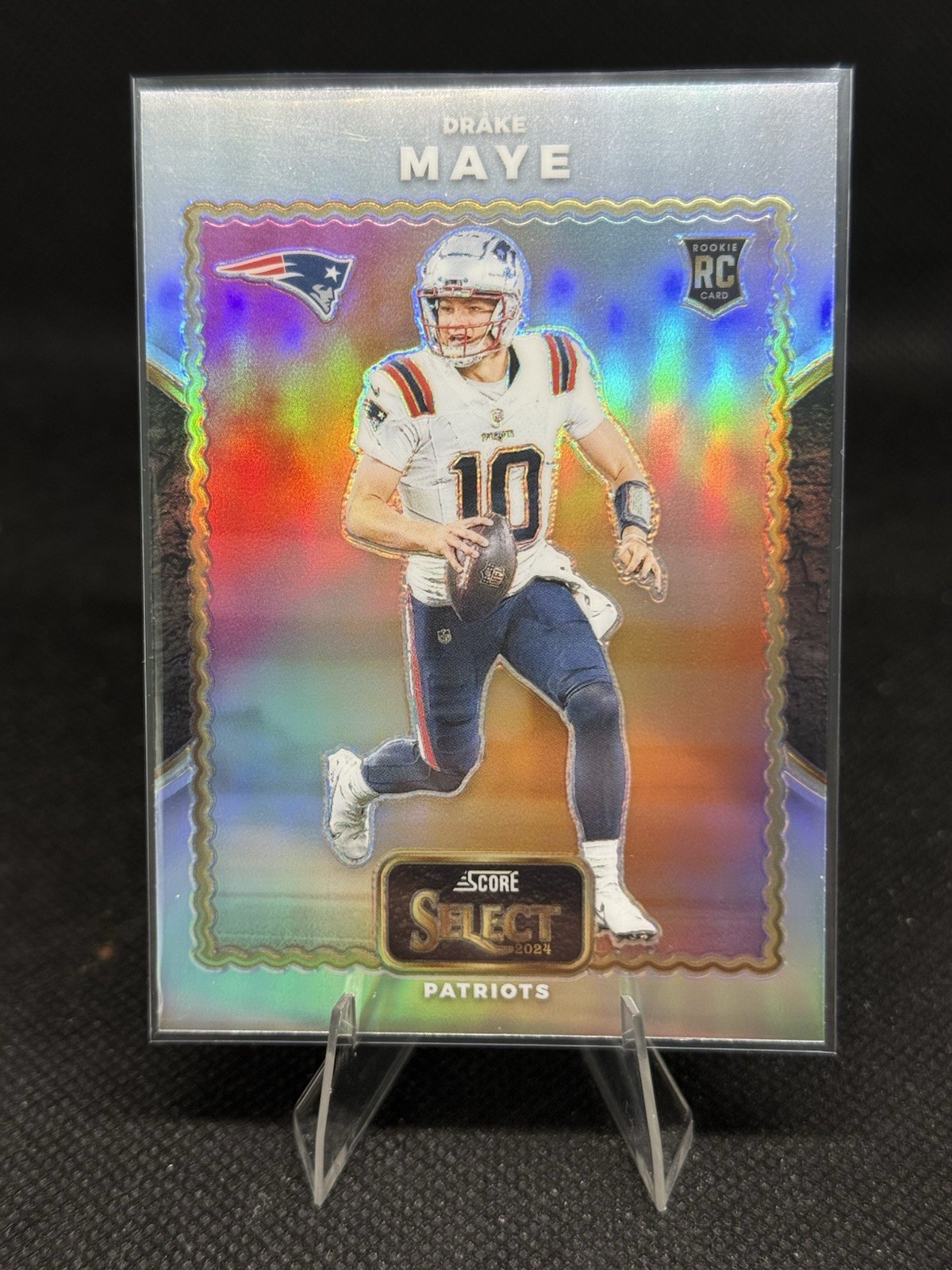 2024 Panini Select - Score Select Throwback Drake Maye #22 Silver Prizm (RC)