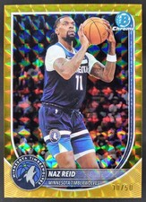 2025-26 Bowman Naz Reid Chrome Gold Geometric Refractor /50 Timberwolves NE