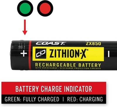Coast ZX850 ZITHION-X Li-Ion Rechargeable Battery for XP9R XPH30R