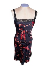 Anthropologie Floral Lace Slip Dress XS Feminine Fairy Dark Romantic Coquette