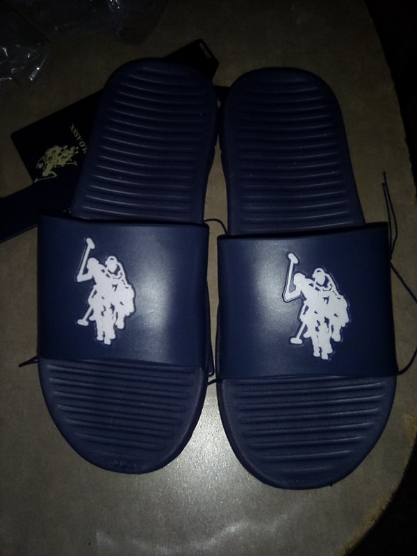 NEW Mens Polo Association Blue Slides Size 11/12
