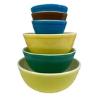 PYREX Mixing Bowls Nesting Set of 6 Yellow Blue Green Brown 4 & 2.5 QT, 1.5 PT