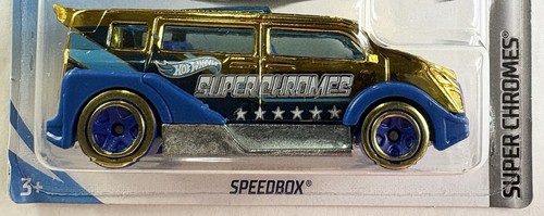 2019 Hot Wheels Super Chromes 3/5 Gold And Blue Speedbox #22 1:64 Scale Diecast - Picture 2 of 9