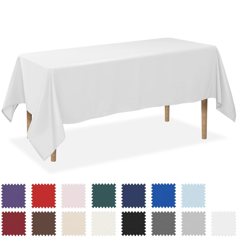 LANN'S LINENS 10pk Rectangular Wedding Banquet Polyester Fabric Tablecloth