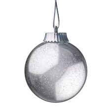 5 In. Silver LED Outdoor Hanging Globe Ornament NEW