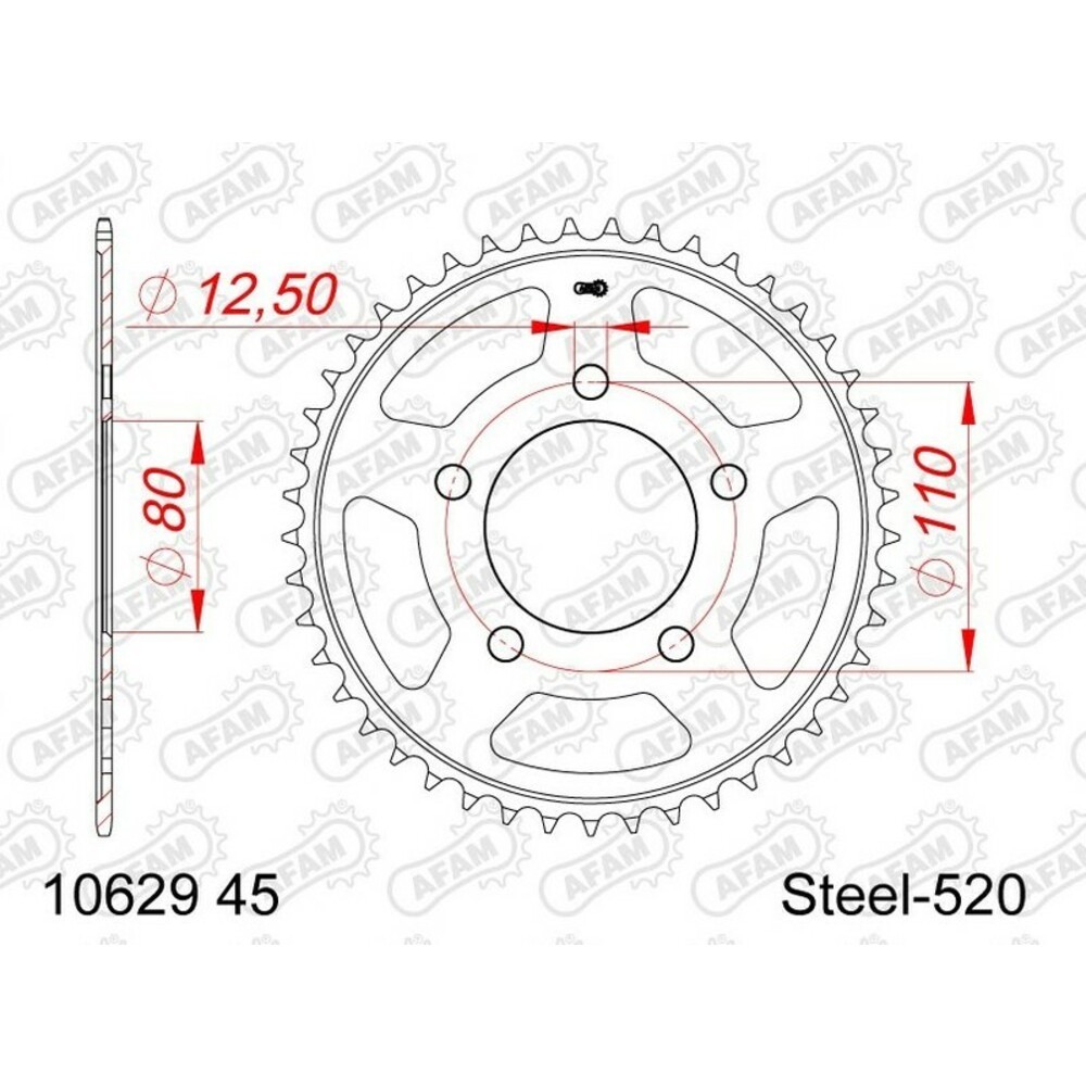 AFAM Standard Steel Crown 10629-520 For Motorcycle Parts Accessories