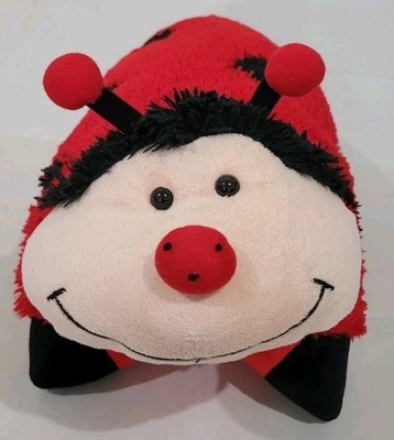 Pillow Pets Ms. Ladybug 18  Red & Black Soft Stuffed Folding Plush 2010 Cleaned