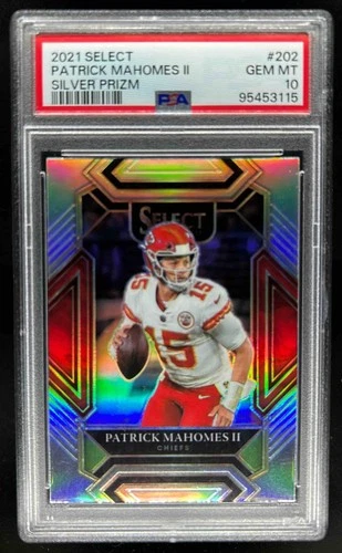 2021 Select Patrick Mahomes II Silver Prizm Club #202 Chiefs PSA 10