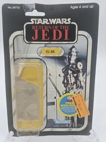 1983 Star Wars ROTJ IG-88  (Transition) Card Back Only W/Attached Bubble