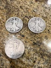 3x Walking Liberty Half Dollar 1917-P, 1918-P And 1920-P.  90% Silver