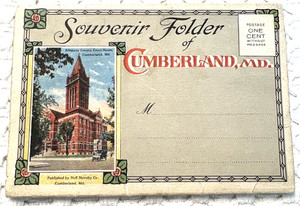 Vintage Souvenir Folder of Cumberland, Maryland MD