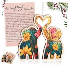 Birthday Valentine's Day Gifts for Women Elephant Friendship Ornament Set
