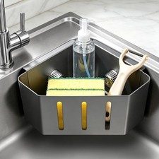 Suction Cup Sponge Holder Kitchen Sink Heavy Duty Rustproof Carbon Steel