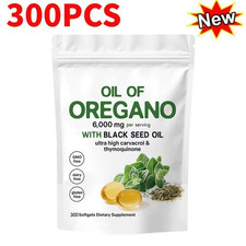 300 Capsules Oregano Oil Premium Formula 6000mg Organic Extract Immune Support