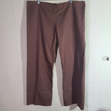 Urbane Brown Scrub Pants Women's Sz L Pocket Draw String