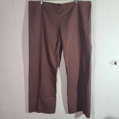 Urbane Brown Scrub Pants Women's Sz L Pocket Draw String