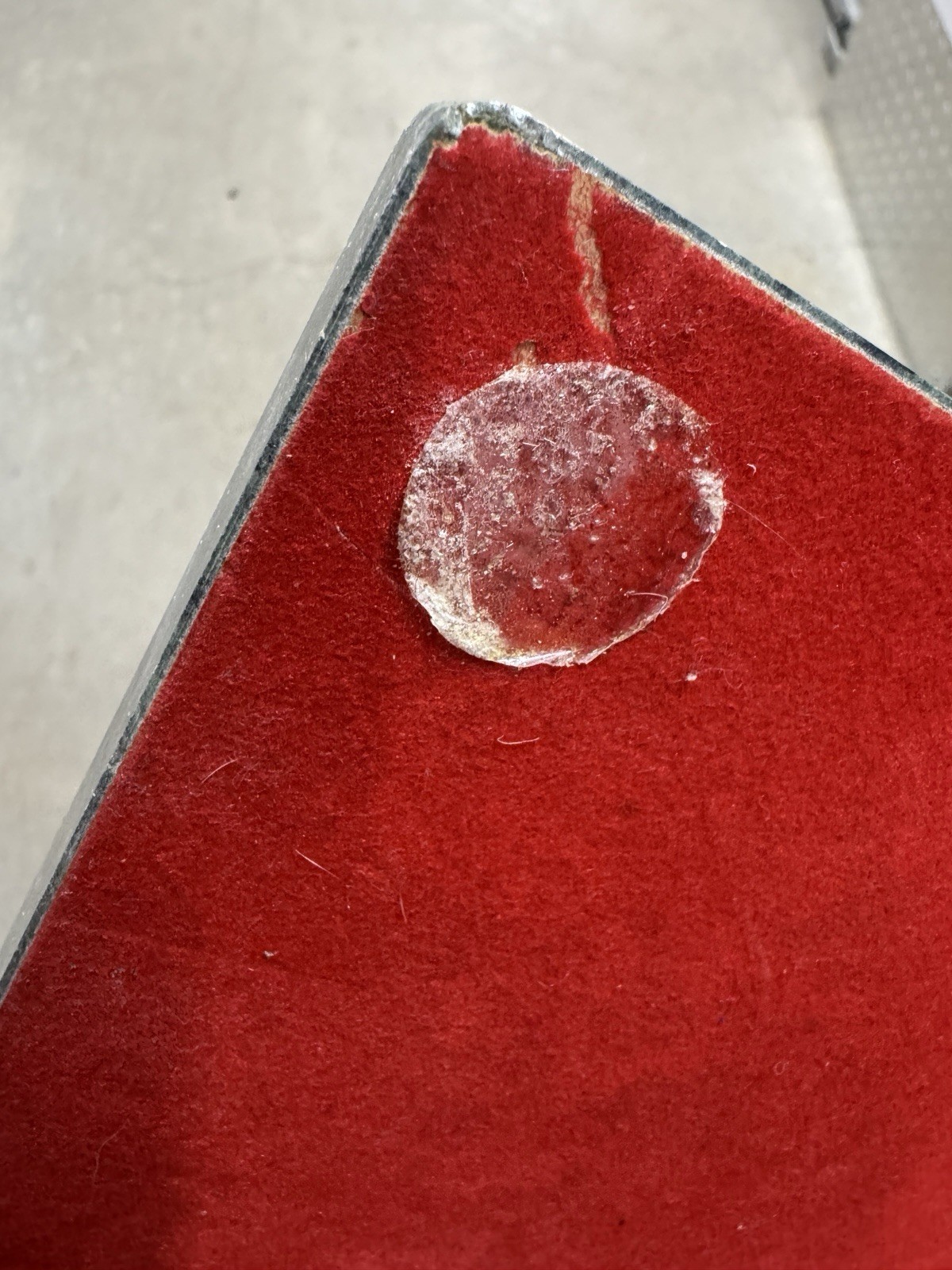 Vintage Marble Chess Board With Red Felt Back 18x18