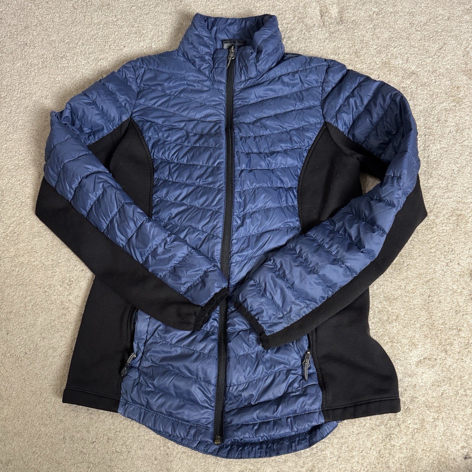 32 Degrees Heat Womens Full Zip Down Blend Jacket Puffer XS Blue