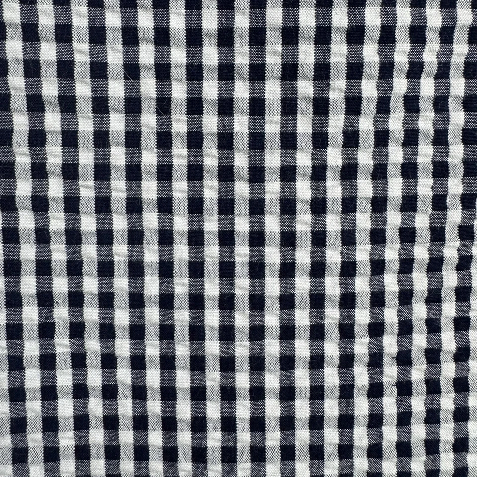 Shorts masculino Gap Seersucker azul marinho xadrez Gingham 34 frente plana 9' costura interna algodão - Imagem 4 de 4