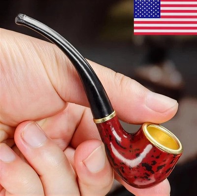 Durable Wooden Wood Sense Smoking Pipe Tobacco Cigarettes Cigar Resin Pipes Gift