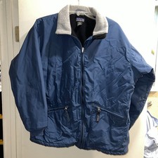 Patagonia Jacket Youth Kids XL Size 14 Blue Reflective Stripe Coat Fleece Lined