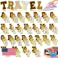 Fanfanwin 105 Pcs Chenille Letter Patches Self Adhesive Iron-on Colorful