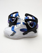 Hombres Nike Air Flight Huarache Blanco Varsity Púrpura Zapatos FD0183-101 Talla 8.5