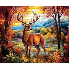 Camelot Wanderer of the Woods Panel with Deer 14250101P-01 Cotton
