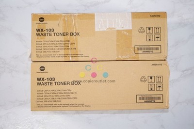 2 New OEM Konica BHC554,C454,C364,C284,C224 Waste Toner Box WX-103 / A4NN-0Y2