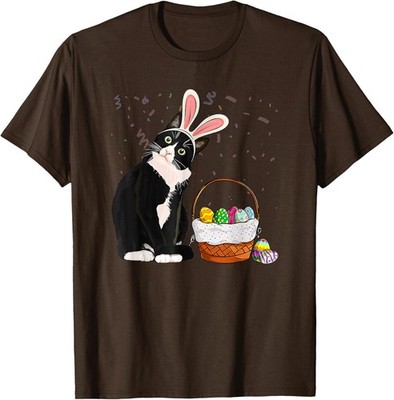Easter Day Cat Bunny Ears Eggs Easter Rabbit Unisex T-Shirt