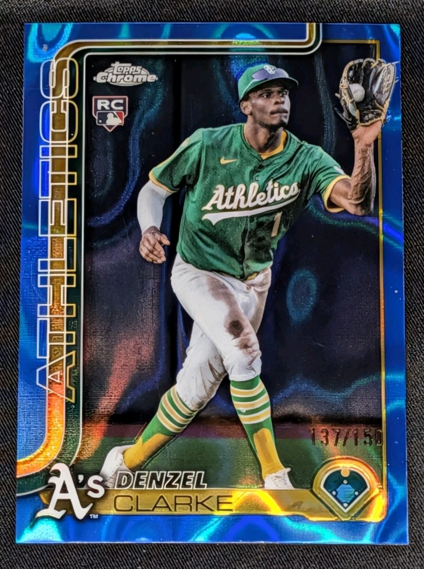 2025 Topps Chrome Update DENZEL CLARKE RC #137/150 BLUE RAYWAVE USC15
