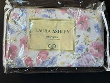 NEW LAURA ASHLEY PAIR Rod Pocket CURTAIN PANELS Diana FLOWERS 82x84 VINTAGE