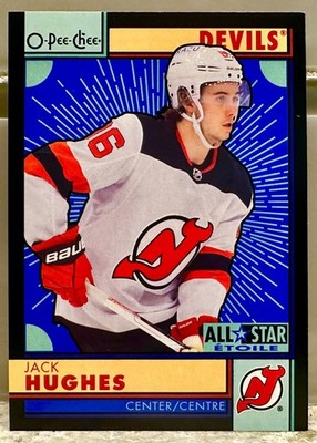 JERSEY # MATCH! 2022 O-Pee-Chee Jack Hughes All-Star Retro Black Border 86/100!