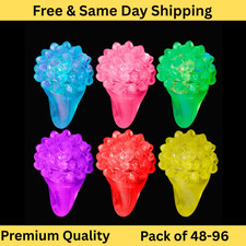 Bumpy Light Up Rings LED Flashing Jelly Finger Toys for Party Favors Kids Adults