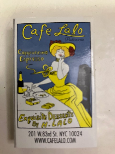 Cafe Lalo Match Box (UWS, Manhattan,  NYC) “You've Got Mail" NEW! 2 for 1!