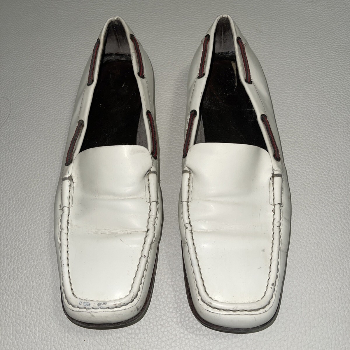 gucci mens white loafers authentic gucci shoes Size 39 101  display picture 1